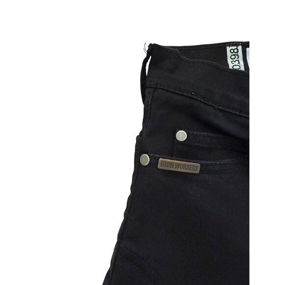 Iron Workers 0398 Women's Black Jeans Denim size 6 Reinforced Knees Motorcycle - Picture 2 of 6